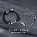 Infinite Symbol Sterling Silver 925 Couple Bracelet Niche Design Light Luxury Zircon Bracelet Mobius Ring Bracelet