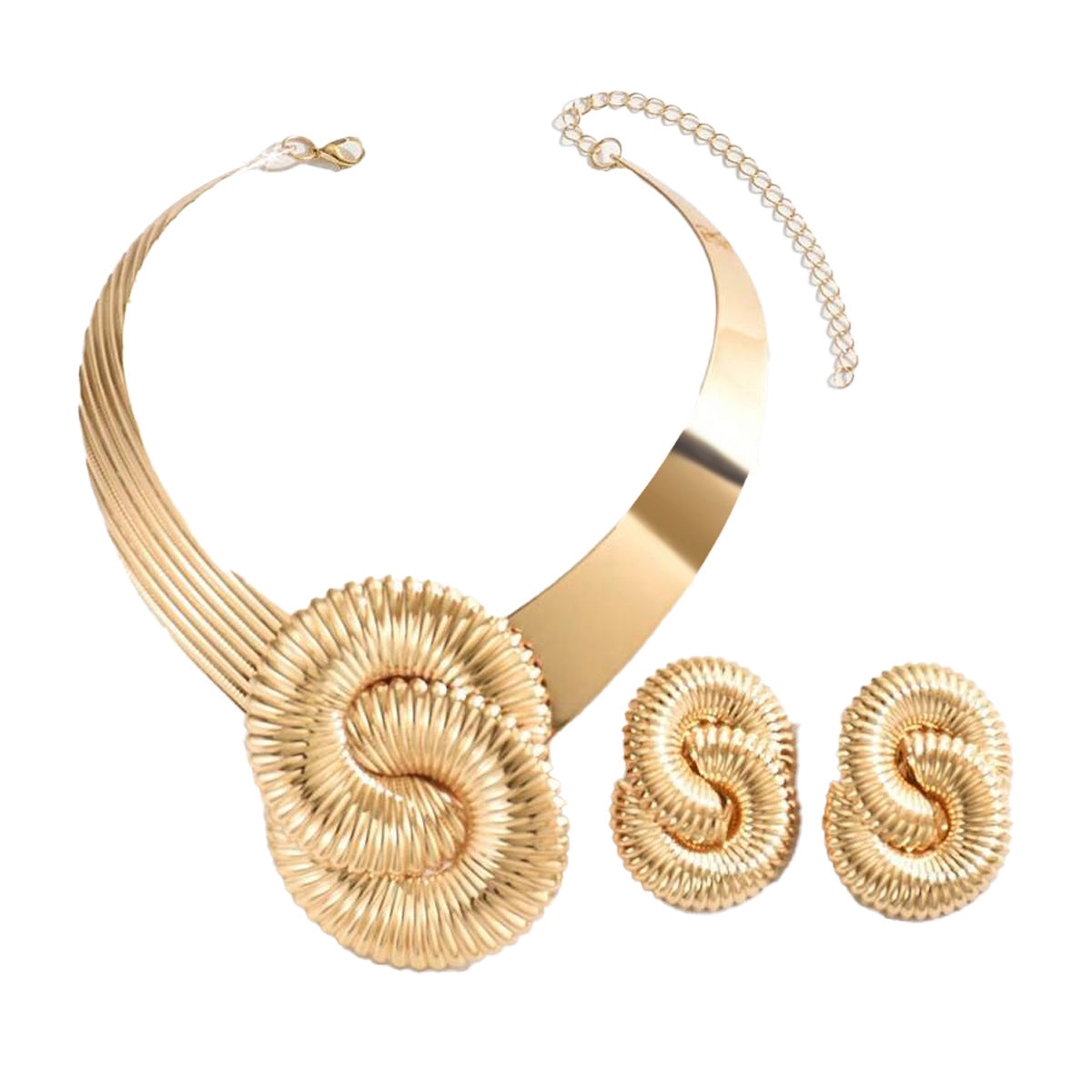 Ribbed Double-Spiral Collar Jewelry — product image 5