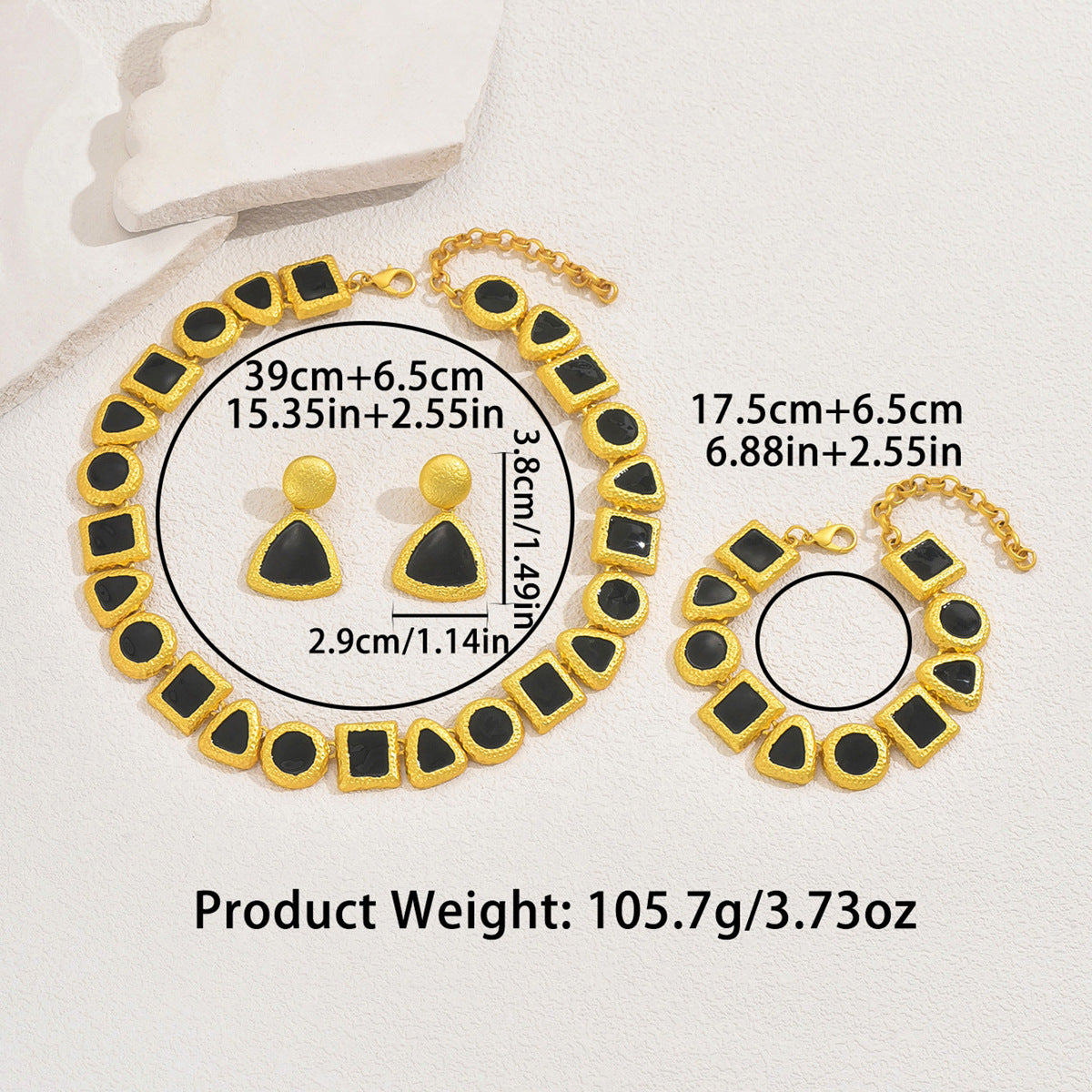 Black Rectangle Collar Jewelry — product image 4