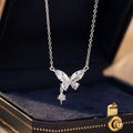 Butterfly Zircon Pure Silver 999 Necklace Women's Fashion Versatile Star Tassel Clavicle Chain Small Red Book Same Pendant