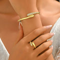Smooth and Sparkling Open Cuff Jewelry