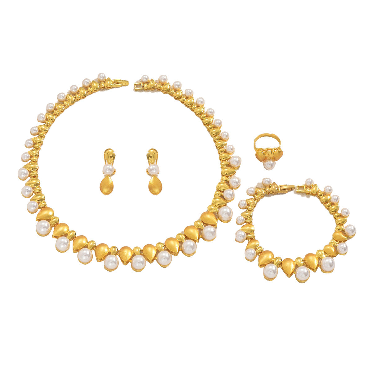 Golden Bead and Pearl-Effect Jewelry — product image 5