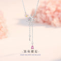 Daisy Sterling Silver 925 Necklace Female Niche Light Luxury Sweet Style Tassel Clavicle Chain Ins Flower White Fritillary Pendant