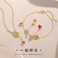 Original Tennis Racket Sterling Silver 925 Necklace Female Niche Design Light Luxury Tassel Clavicle Chain Ins Style Love Pendant