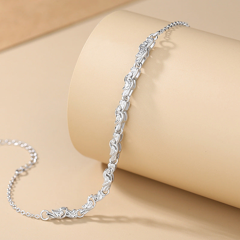 S925 Sterling Silver Small Magpie Lucky Bracelet Magpie Shape National Style Lucky Bracelet Adjustable Niche Design Silver Jewelry Supply