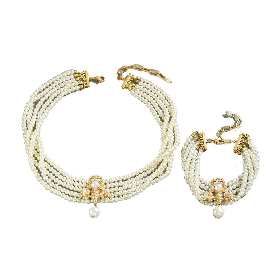 Pearl-Effect Bee Choker Jewelry — product image 5