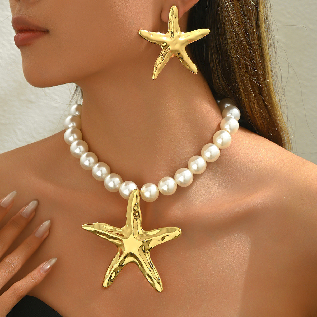 Pearl-Effect Starfish Jewelry