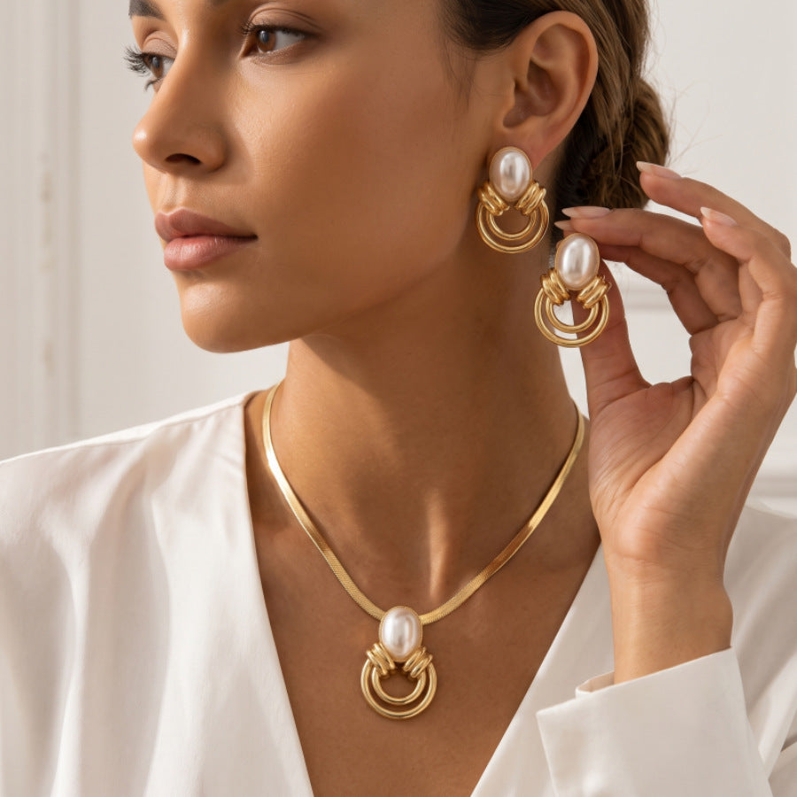 Pearl-Effect Loop Drop Jewelry