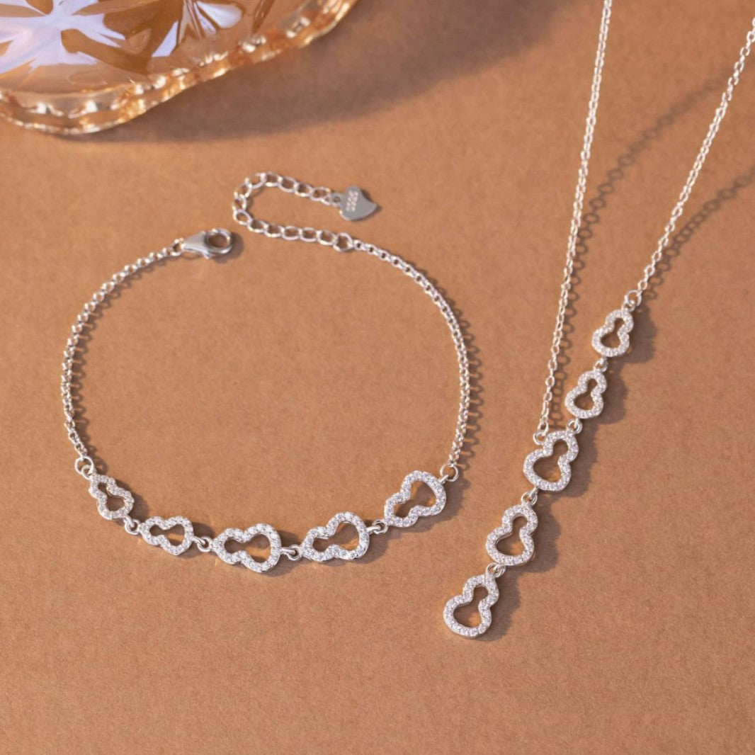 Gourd Sterling Silver 925 Necklace Women's Light Luxury High-Grade Tassel Zircon Clavicle Chain Ins Style Little Red Book Same Pendant