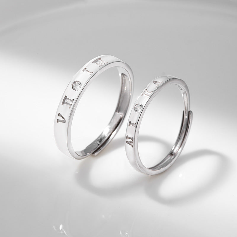 Original Love Secret Sterling Silver 925 Couple Ring Men and Women High Sense I Love You Plain Ring Mobius Pair Ring