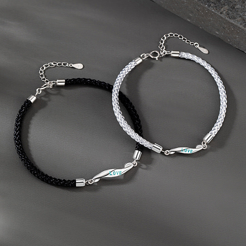 Mobius Sterling Silver 925 Bracelet Fashion Versatile Infinite Symbol Bracelet Ins Style I Love You Letter Bracelet