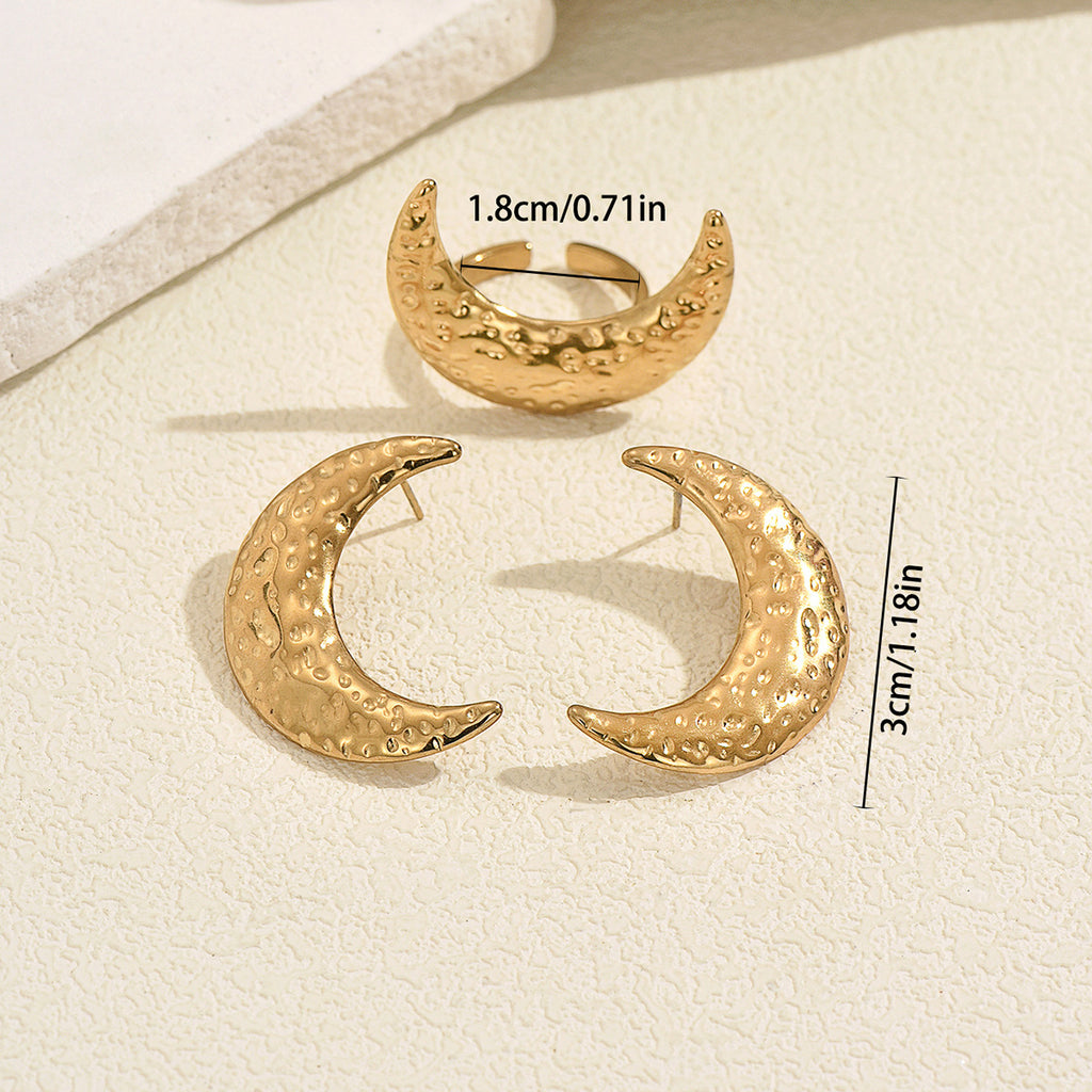 Hammered Crescent Earrings — product image 4