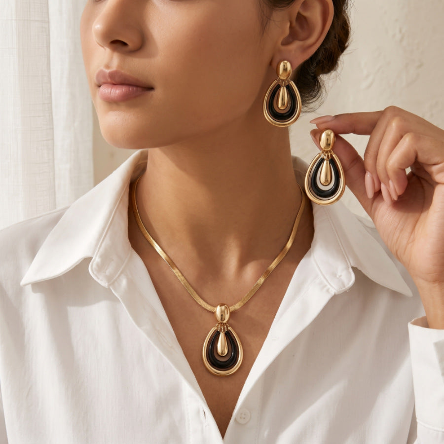 Black Nested Teardrop Jewelry