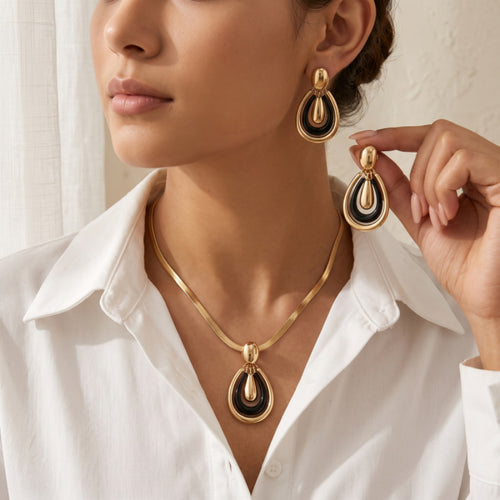 Black Nested Teardrop Jewelry