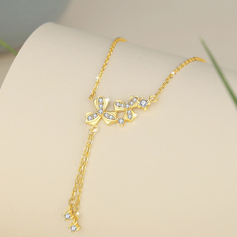 Collana in argento sterling 925 – fiore e zirconi