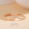 Green Plum Bamboo Horse Sterling Silver 925 Couple Ring Niche Design Light Luxury Bamboo Ring Ins Style Bamboo Ring