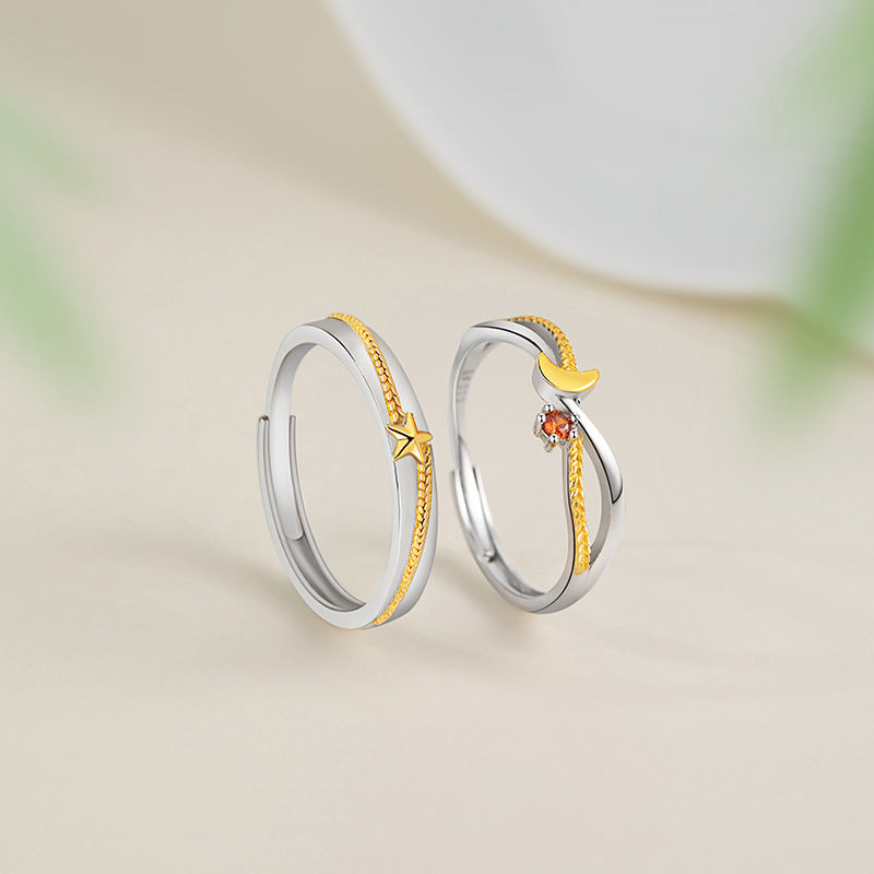 Anello in argento fino 999 – stella e spiga di grano e zirconi