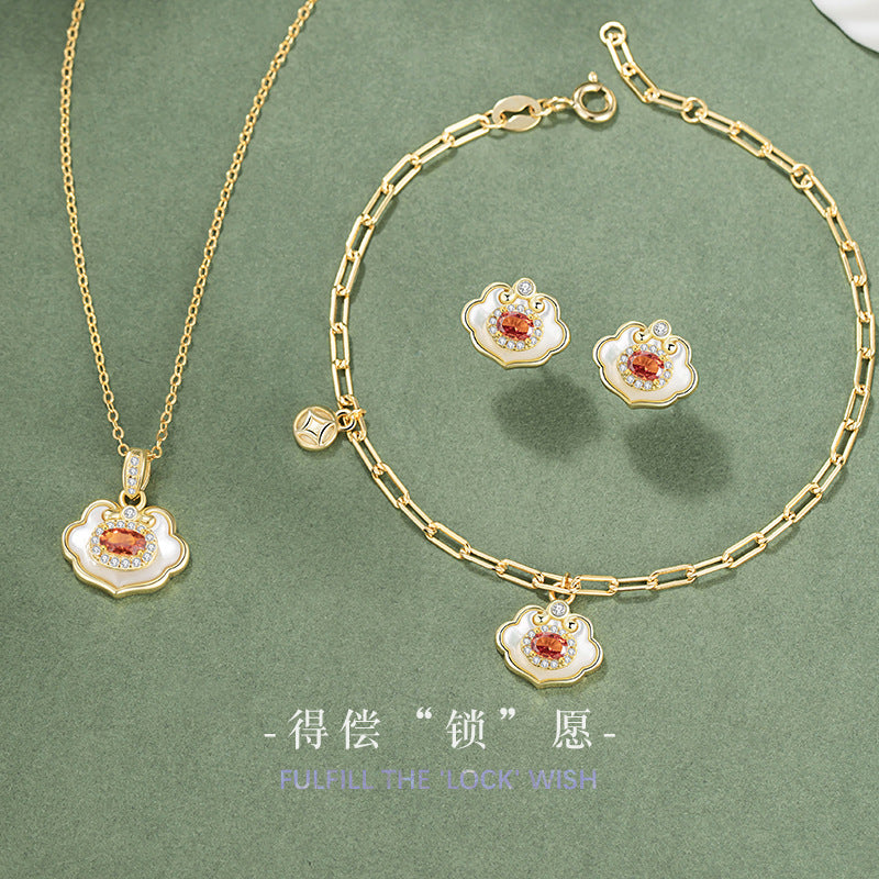 Gioielli in argento sterling 925 – ruyi e lucchetto e zirconi