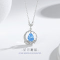 Star Sterling Silver 925 Necklace Female Niche Design Light Luxury Zircon Love Clavicle Chain Ins Style Moon Pendant