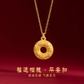 Lucky Love with Pure Silver 999 Necklace New Chinese National Fashion Copper Coin Clavicle Chain Ins Light Luxury Style Safety Buckle Pendant