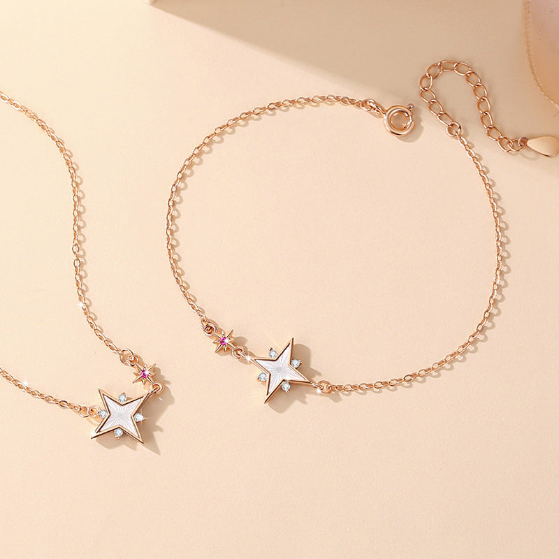 Sterling Silver Star Bracelet – Mother-Of-Pearl
