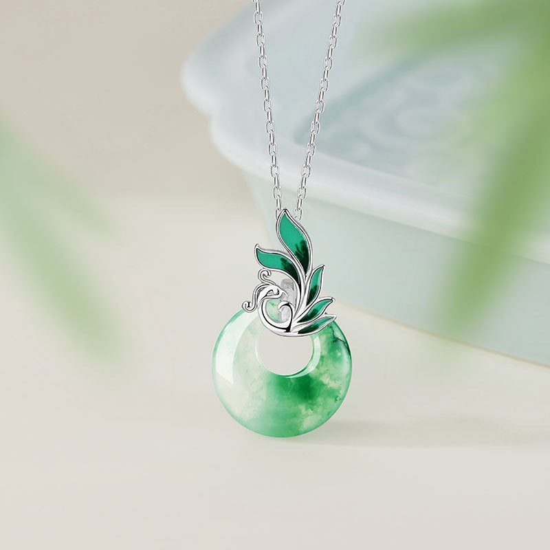 Collana in argento sterling 925 – fenice e disco