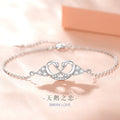 Swan Love Sterling Silver 925 Bracelet Female Niche Design Light Luxury Zircon Bracelet Get Things Ins Style Love Bracelet