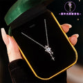 S925 Sterling Silver Necklace Female UV Color-Changing Lovely Zircon Niche Light Luxury Clavicle Chain Birthday Gift for Girlfriend