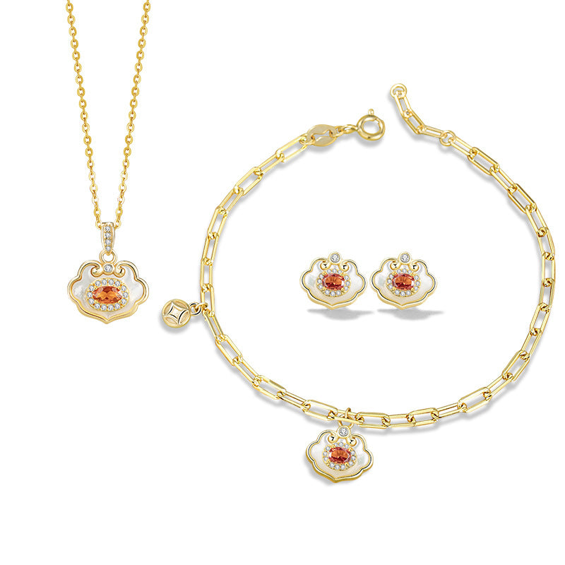 Gioielli in argento sterling 925 – ruyi e lucchetto e zirconi