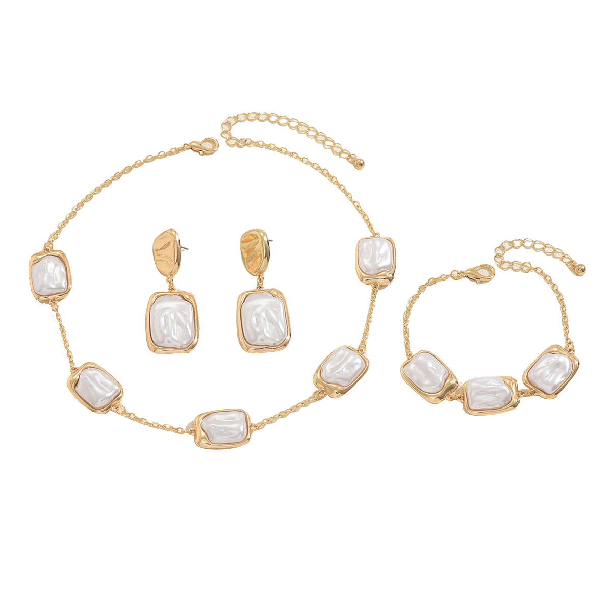 Rounded Rectangle Pearl-Effect Jewelry — product image 5