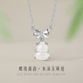 Collana in argento sterling 925 – fiocco e zucca e giada