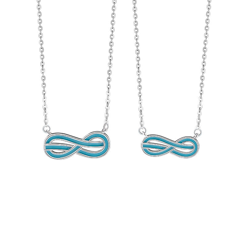 Mobius Ring Sterling Silver 925 Luminous Couple Necklace Niche Design Light Luxury Bracelet Unlimited Symbol Bracelet