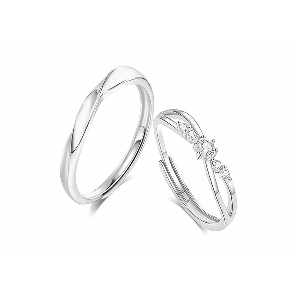 Mobius Pure Silver 999 Couple Ring Light Luxury High-Grade Star Ring Ins Valentine's Day Starry Ring