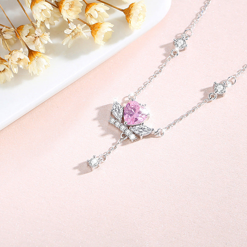 Collana in argento sterling 925 – ala d'angelo e zirconi