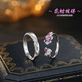 Original S925 Sterling Silver Couple Ring National Style Enamel Oil Dripping Craft Valentine's Day for Girlfriend Light Luxury Silver Jewelry Wholesale