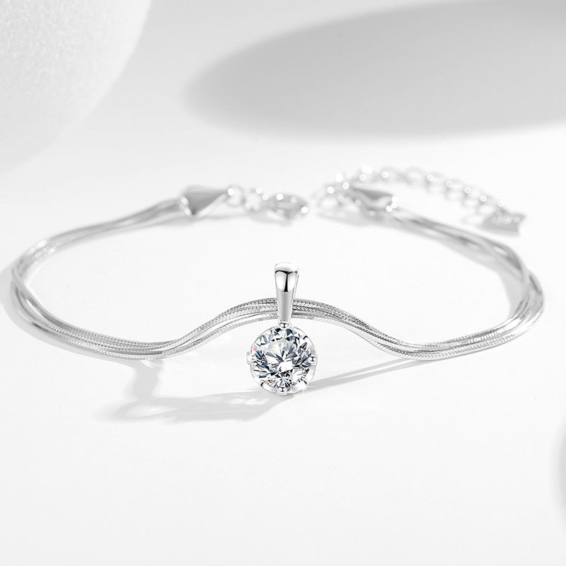 Bracciale in argento sterling 925 – cuore e zirconi