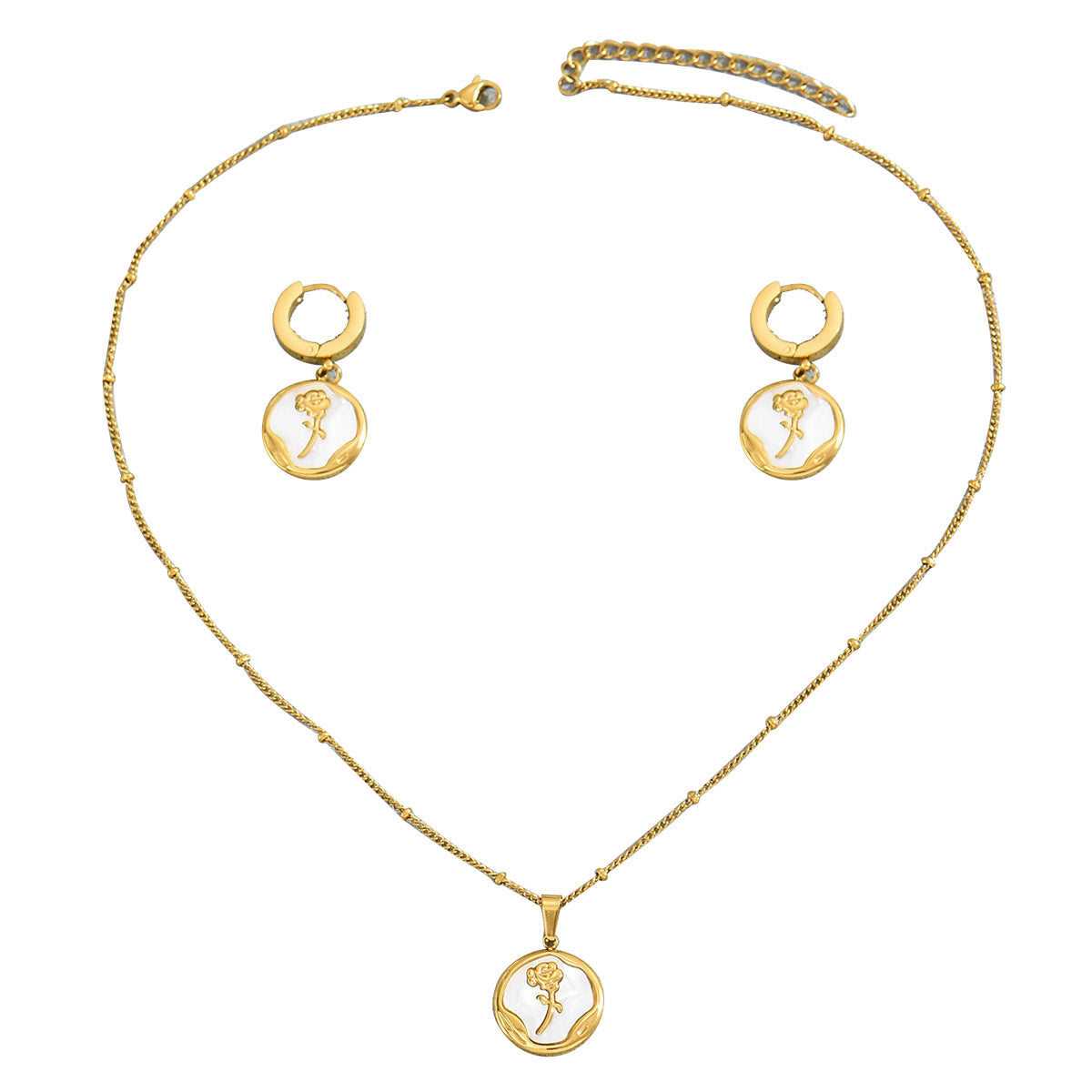 Petite Rose-Detail Circle Jewelry — product image 5