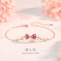 Bowknot Sterling Silver 925 Bracelet Female Niche Design Light Luxury Star Zircon Bracelet Get Things Ins Love Bracelet