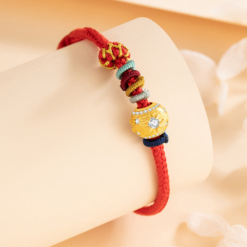 Star Sterling Silver 925 Woven Bracelet New Chinese Lucky Beads Ruyi Bracelet Ins Star River Little Red Book Same Bracelet