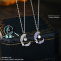 Collana in argento sterling 925 – ala d'angelo e unicorno e agata bianca