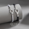 Ring Buckle Sterling Silver 925 Couple Bracelet Fashion Versatile Zircon Horseshoe Buckle Bracelet Mobius Bracelet