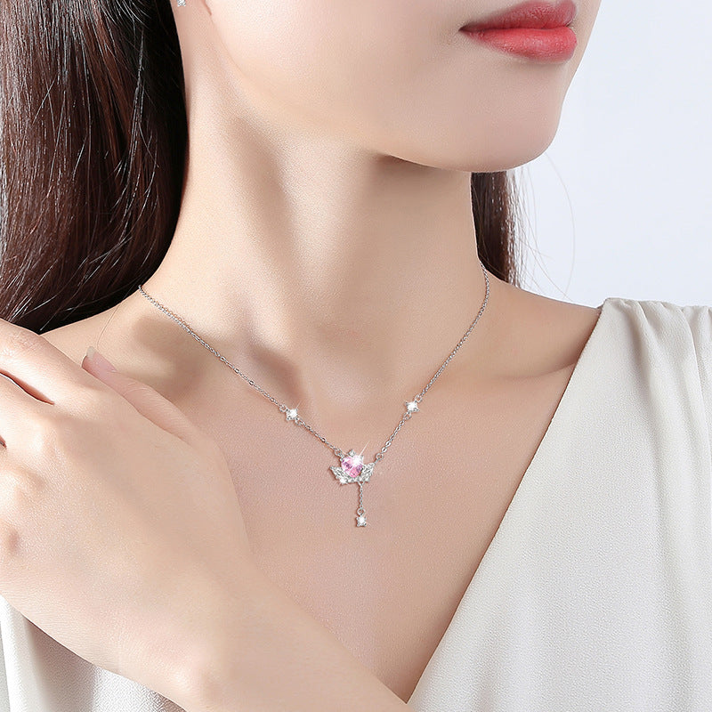 Collana in argento sterling 925 – ala d'angelo e zirconi