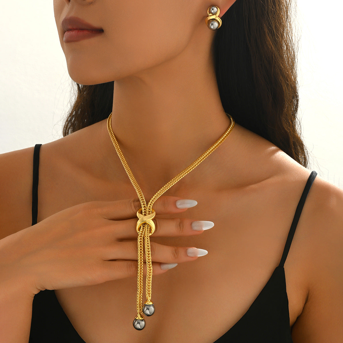 Pearl-Effect Tassel Jewelry
