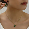 Green and Dark Double-Center Jewelry