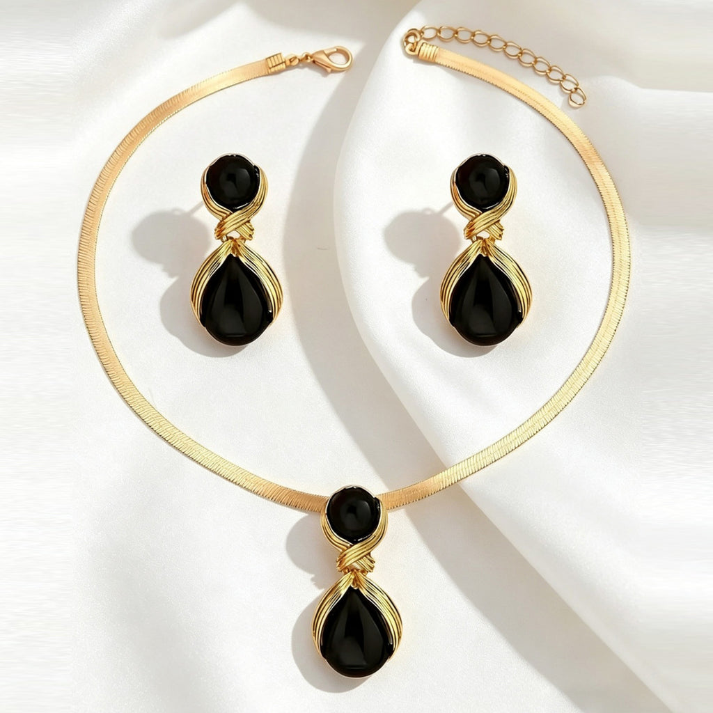 Black Double-Teardrop Jewelry — product image 3