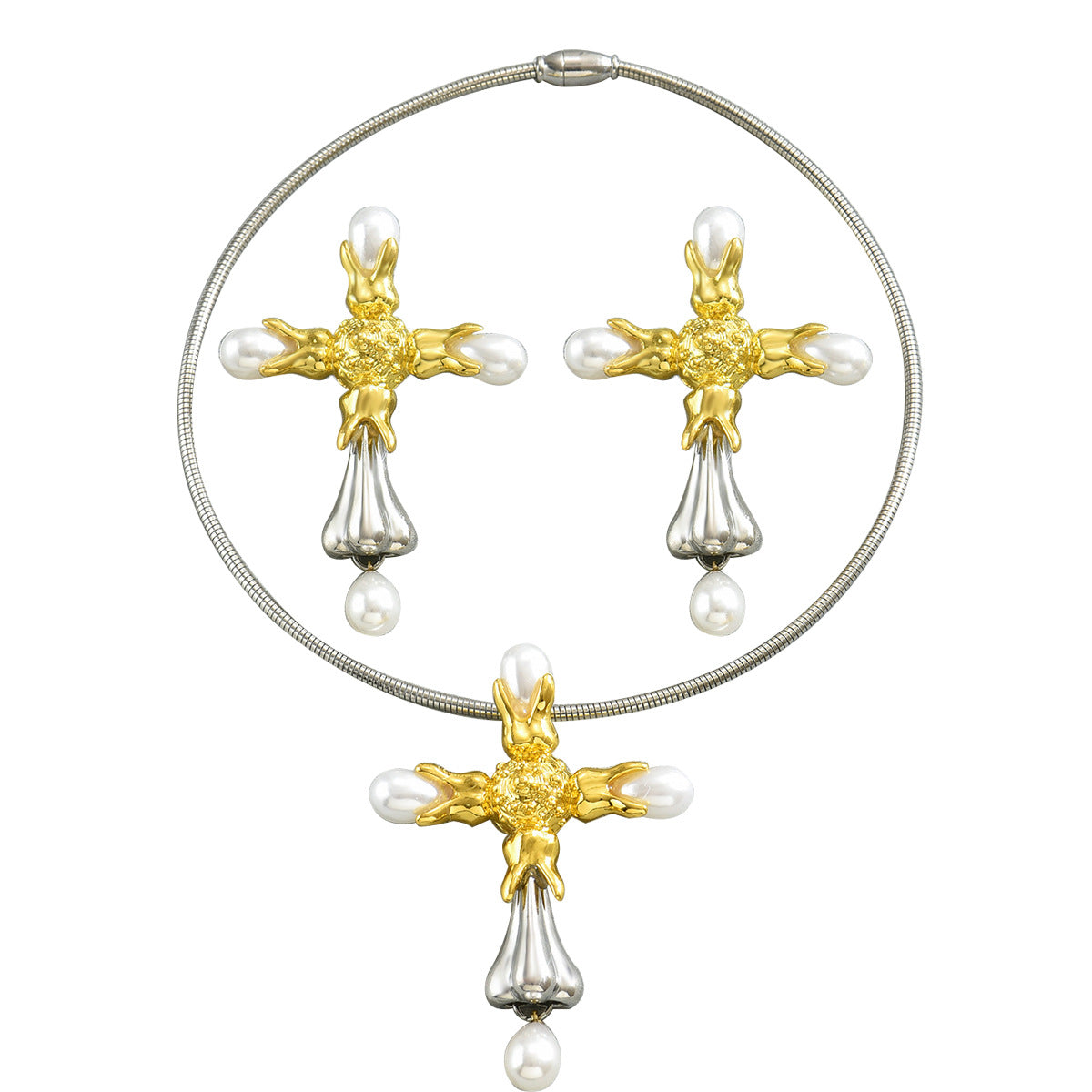 Pearl-Effect Decorative Cross Jewelry — product image 5