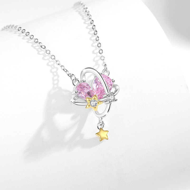 Collana in argento sterling 925 – stella e pianeta