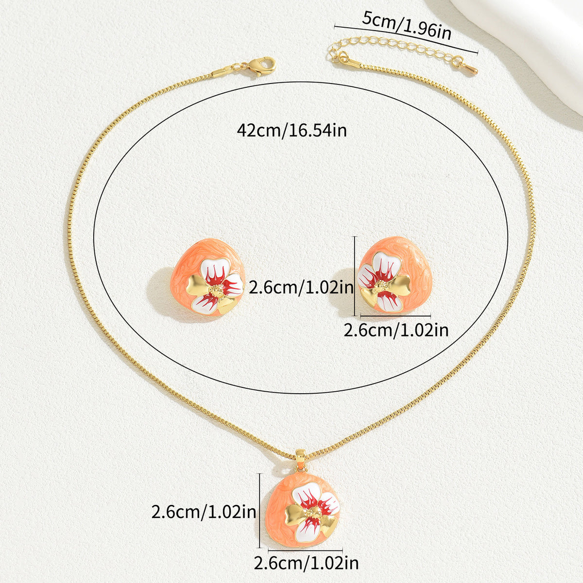 Pink Floral Disc Jewelry — product image 4