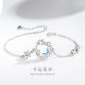 Bowknot Sterling Silver 925 Bracelet Female Niche Design Light Luxury Star Bracelet Get Things Ins Style Moon Bracelet