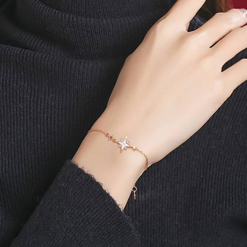 Sterling Silver Star Bracelet – Mother-Of-Pearl